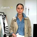 Melissa Garcia’s denim shirt and beige trench coat on Today