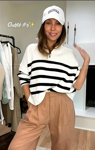 Melissa Garcia’s white striped sweater and beige linen pants on Today