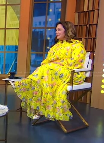 Melissa McCarthy’s yellow floral maxi dress on Good Morning America