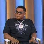 Michael Rainey Jr.’s black embroidered tee on Good Morning America