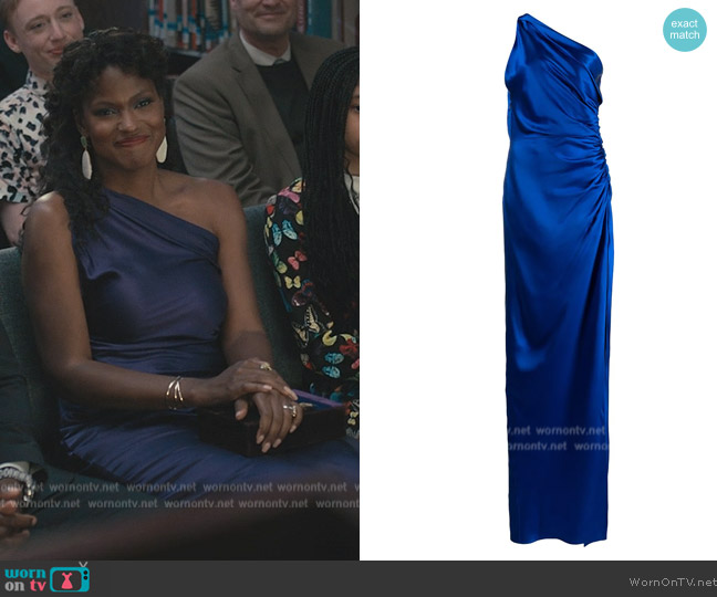 Michelle Mason One-shoulder Silk Gown worn by Vivian Banks (Cassandra Freeman) on Bel-Air