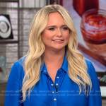 Miranda Lambert’s blue shirtdress on CBS Mornings