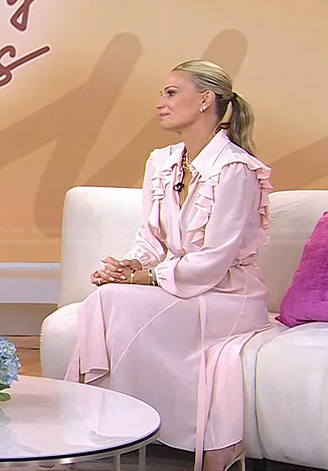 Molly Sims’s pink ruffle midi dress on Today