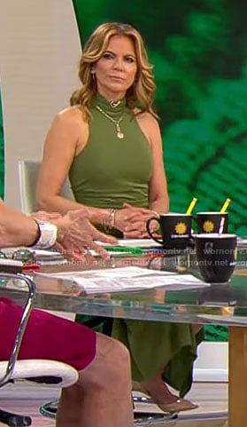 Natalie Morales's green turtleneck dress on CBS Mornings