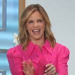 Natalie’s pink lace shirt on The Talk