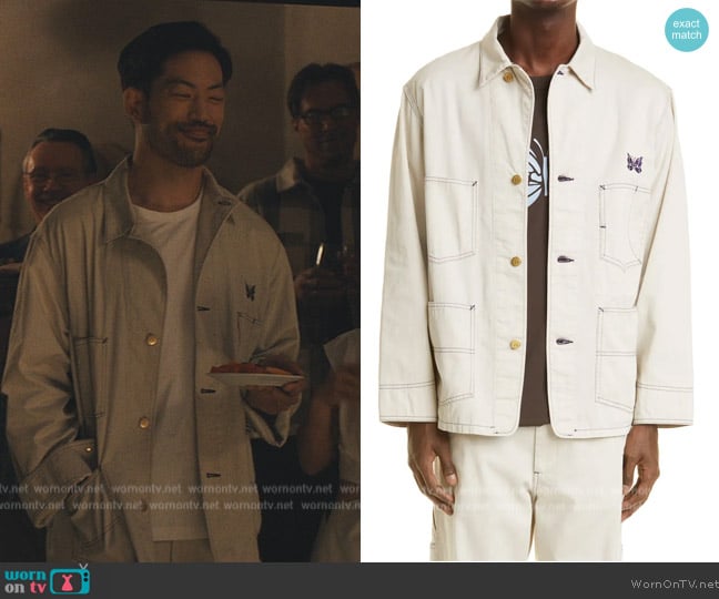 Needles x Smith's Button-Up Coverall Jacket worn by George (Joseph Lee) on Beef