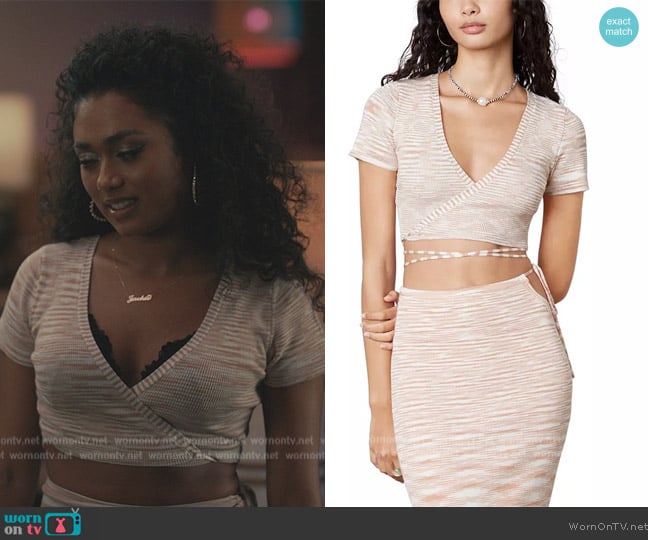 Nia Wraparound Knit Crop Top worn by Jazlyn Martin (Jazlyn Martin) on Bel-Air