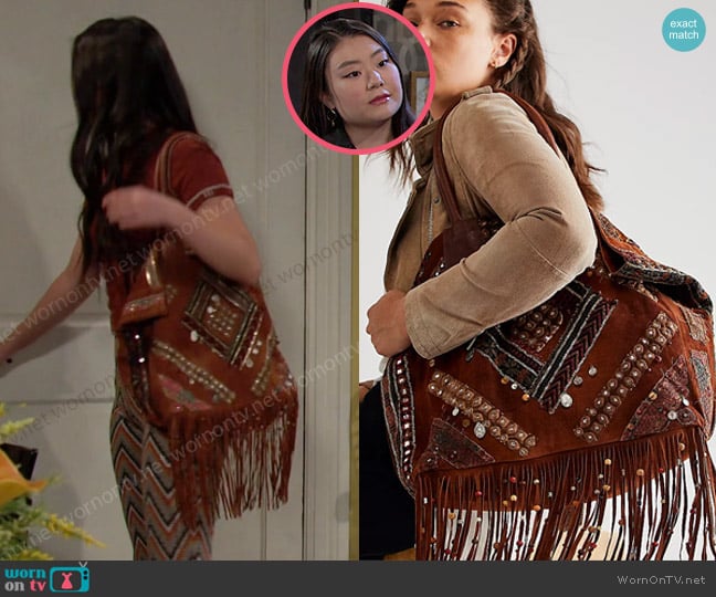 Nigel Preston Mirror Master Tote Bag worn by Wendy Shin (Victoria Grace) on Days of our Lives