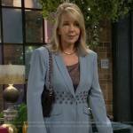 Nikki’s light blue embellished suit on The Young and the Restless