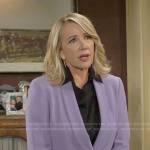 Nikki’s lavender purple suit on The Young and the Restless