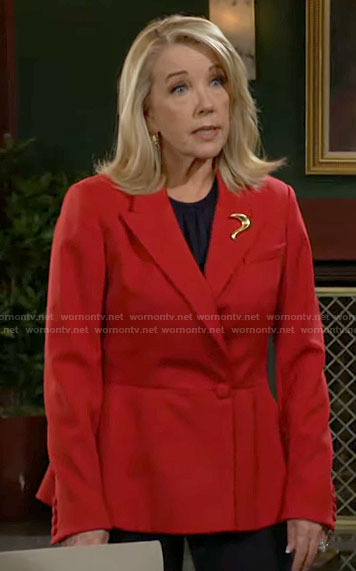 Nikki's red peplum blazer on The Young and the Restless