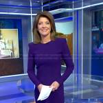 Norah’s purple slit dress on CBS Evening News