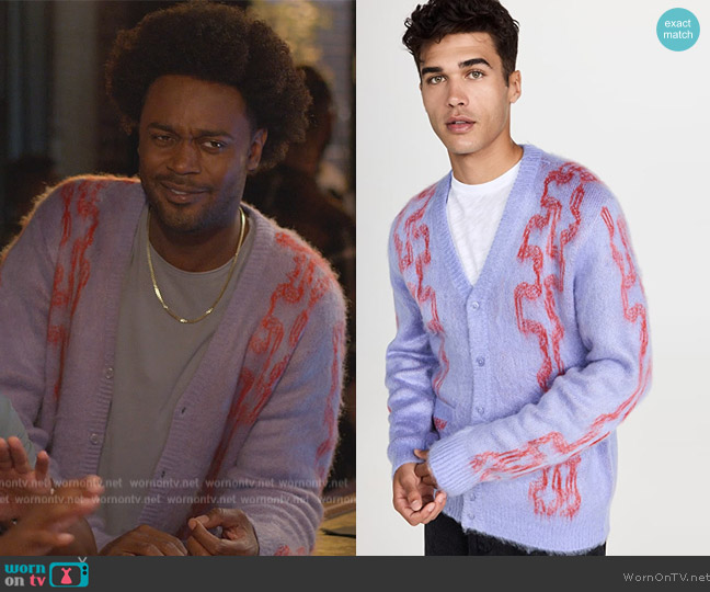 WornOnTV: Noah’s blue fuzzy cardigan on Grand Crew | Echo Kellum ...