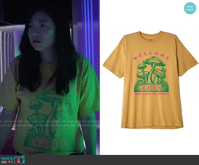 Obey Space For Everyone Tee worn by Nora Lum (Awkwafina) on Awkwafina is Nora From Queens