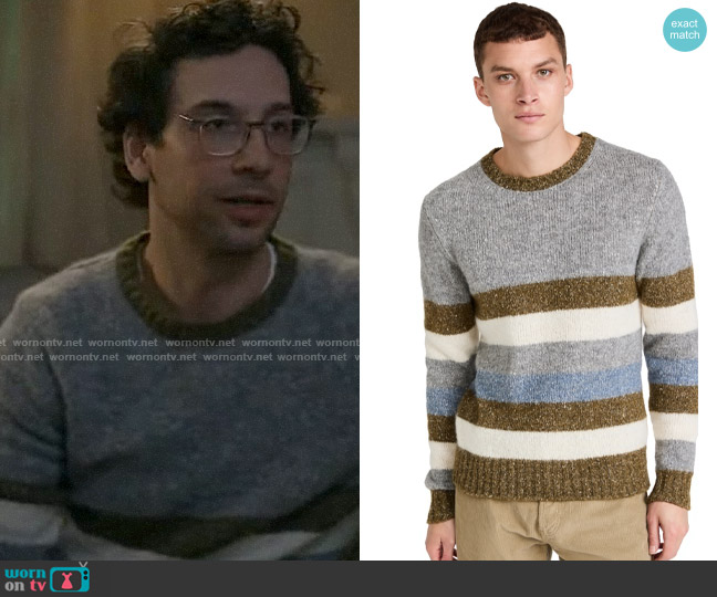 WornOnTV: Edward’s grey and green striped sweater on Not Dead Yet ...