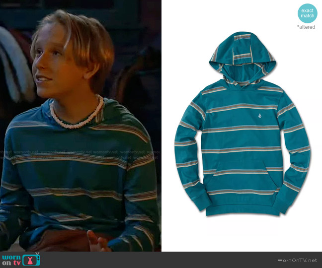 Volcom Masone Hooded Long Sleeve Shirt worn by Jake (Luke Busey) on Bunkd