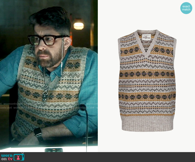 Oldfield Outfitters The de Brito Fair Isle Slipover worn by Harry Keshegian (Adam Goldberg) on The Equalizer