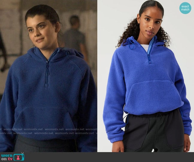 Outdoor Voices PrimoFleece 1/4 Zip Hoodie worn by Samantha Fink (Sofia Black-D'Elia) on Single Drunk Female