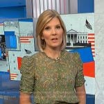 Kate Snow’s green paisley print top on NBC News Daily