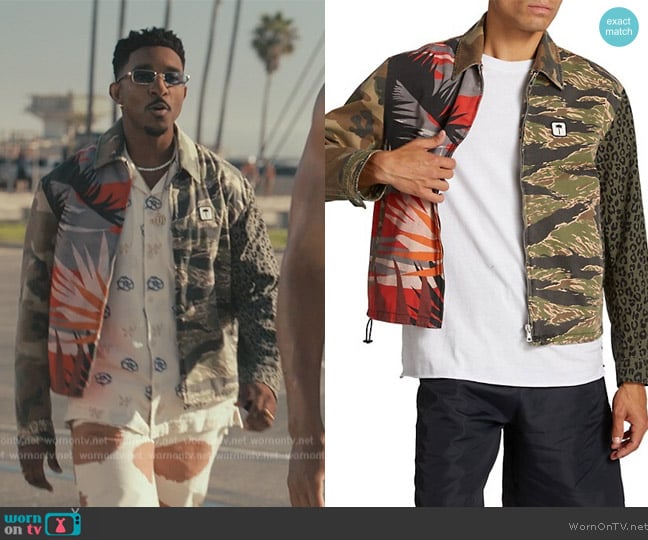 Palm Angels Mixed Prints Coach Jacket worn by Jazz (Jordan L. Jones) on Bel-Air