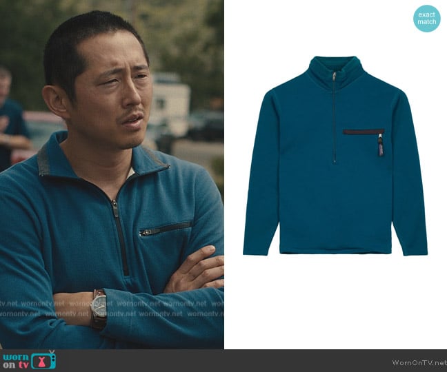 Patogonia Activist Fleece Top worn by Danny Cho (Steven Yeun) on Beef