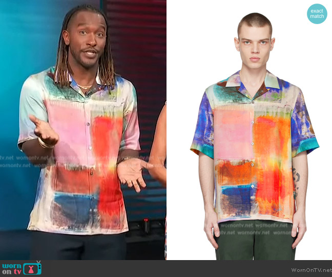 WornOnTV: Scott’s abstract print shirt on Access Hollywood | Scott ...