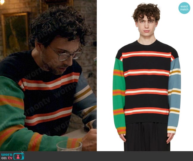 PS Paul Smith Block Stripe Sweater worn by Edward (Rick Glassman) on Not Dead Yet