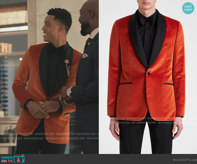 Will’s orange velvet tuxedo blazer on Bel-Air