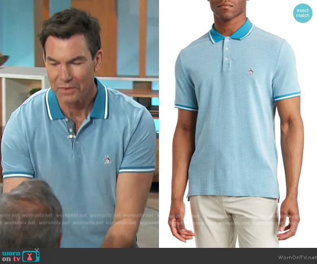 Original Penguin Birdseye Tipped Cotton Pique Polo worn by Jerry O'Connell on The Talk