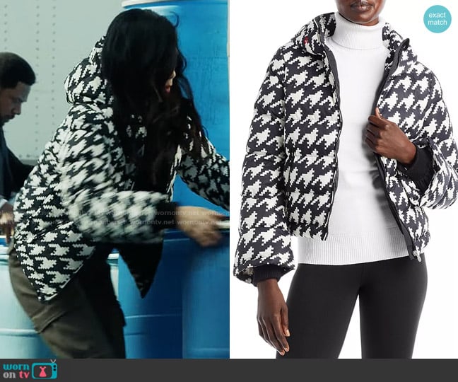 Perfect Moment Polar Flare Houndstooth Print Down Puffer Coat worn by Melody Bayani (Liza Lapira) on The Equalizer