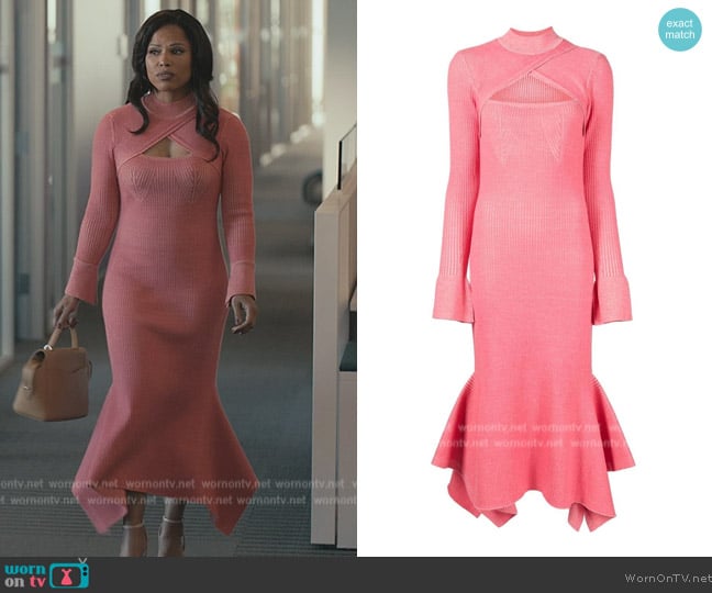 3.1 Phillip Lim Cut-out Ribbed Knit Dress worn by Diandra Lyle (Diandra Lyle) on Bel-Air