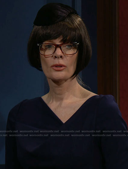 Phyllis's navy disguise dress on The Young and the Restless