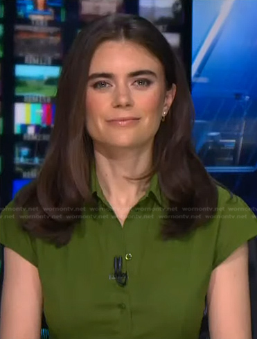 Pippa Stevens's green short sleeve dress on NBC News Daily