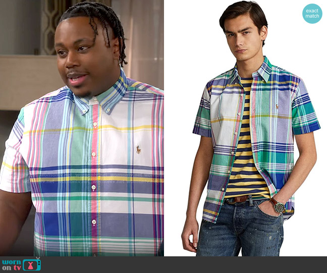 Polo Ralph Lauren Plaid Shirt worn by Marty (Marcel Spears) on The Neighborhood