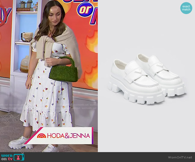 Prada Monolith Lug Sole Loafer worn by Sydney Adler on Today