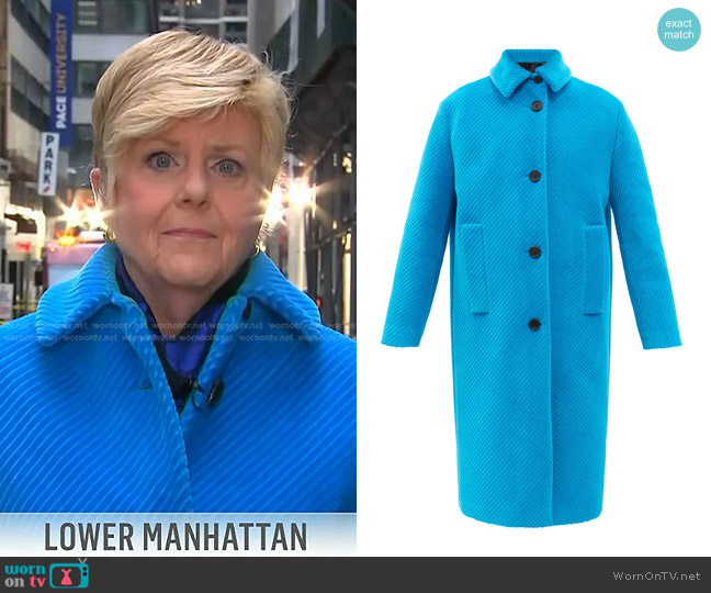 Prada Single-Breasted Cotton-Blend Corduroy Coat worn by Anne Thompson on Today