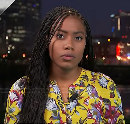 Priscilla Thompson’s yellow floral top on Today