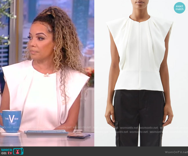 WornOnTV: Sunny’s white padded shoulder top and skirt on The View ...