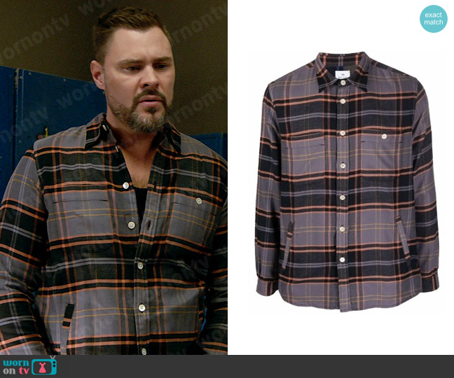 PS Paul Smith Button-up check-print shirt worn by Adam Ruzek (Patrick John Flueger) on Chicago PD