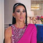 Rachel’s pink embellished confessional dress on The Real Housewives of New Jersey