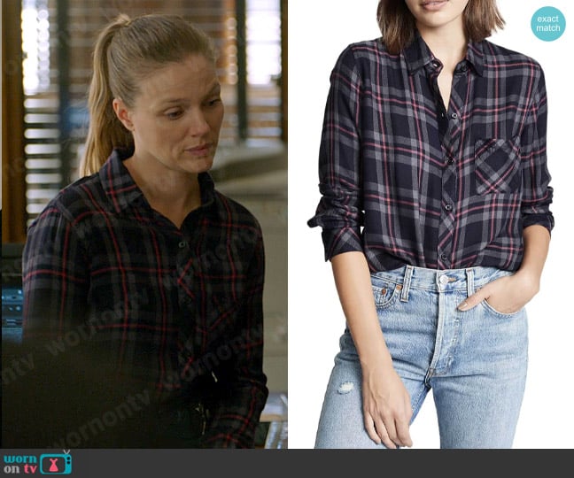 Rails Rails Shirt in Coal Grey Rose worn by Hailey Upton (Tracy Spiridakos) on Chicago PD