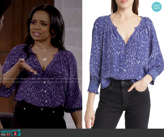 Rails Mariah Top in Static Leopard worn by Randi (Kyla Pratt) on Call Me Kat