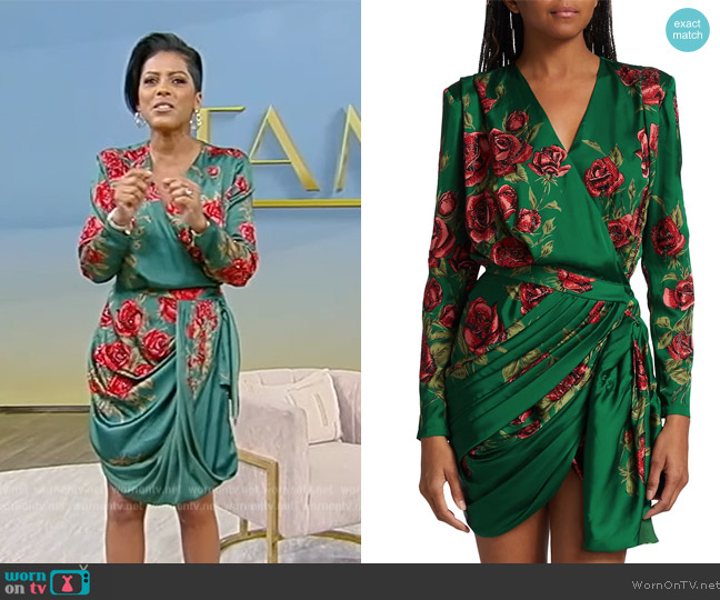 WornOnTV: Tamron’s green floral print mini dress on Tamron Hall Show ...