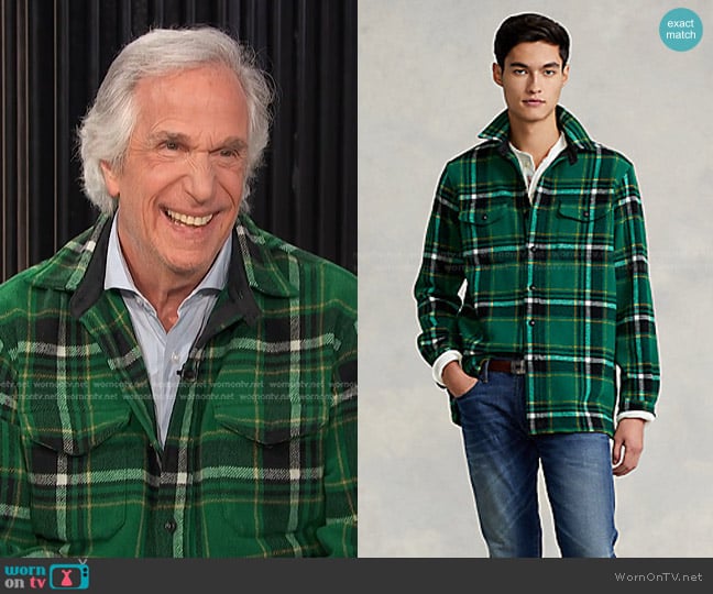 Polo Ralph Lauren Plaid Wool-Blend Overshirt worn by Henry Winkler on E! News