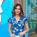 Rebecca’s blue floral cap sleeve dress on Good Morning America