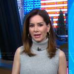 Rebecca’s grey sleeveless turtleneck sweater on Good Morning America