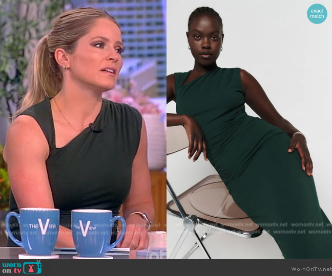 Reformation Amiah Knit Dress worn by Sara Haines on The View