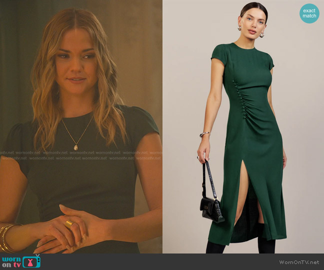 WornOnTV: Callie’s green button detail dress on Good Trouble | Maia ...