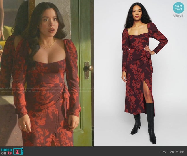 Reformation Theo Dress worn by Mariana Foster (Cierra Ramirez) on Good Trouble