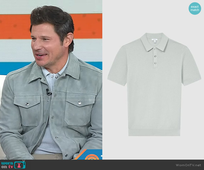 Reiss Bennie Polo Shirt worn by Nick Lachey on Today